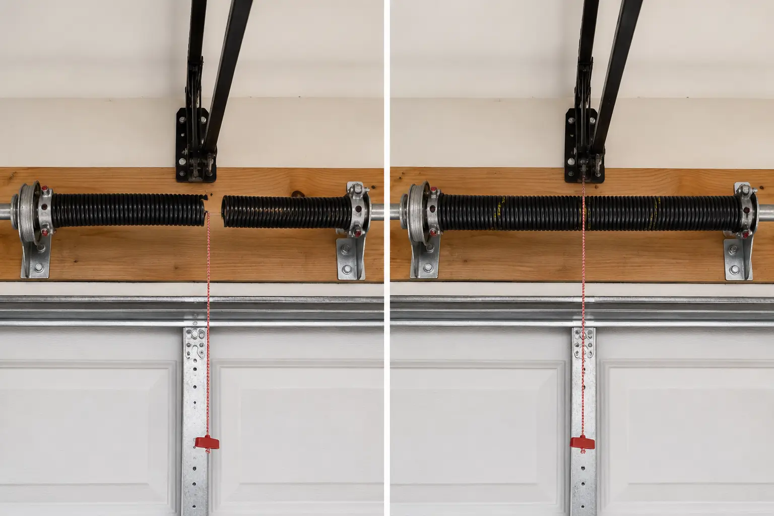 garage door spring before after repair