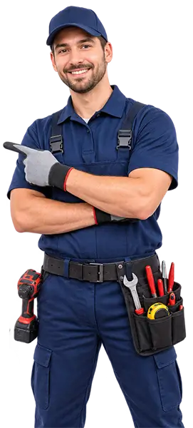 Professional garage door repair technician